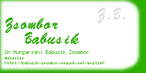 zsombor babusik business card